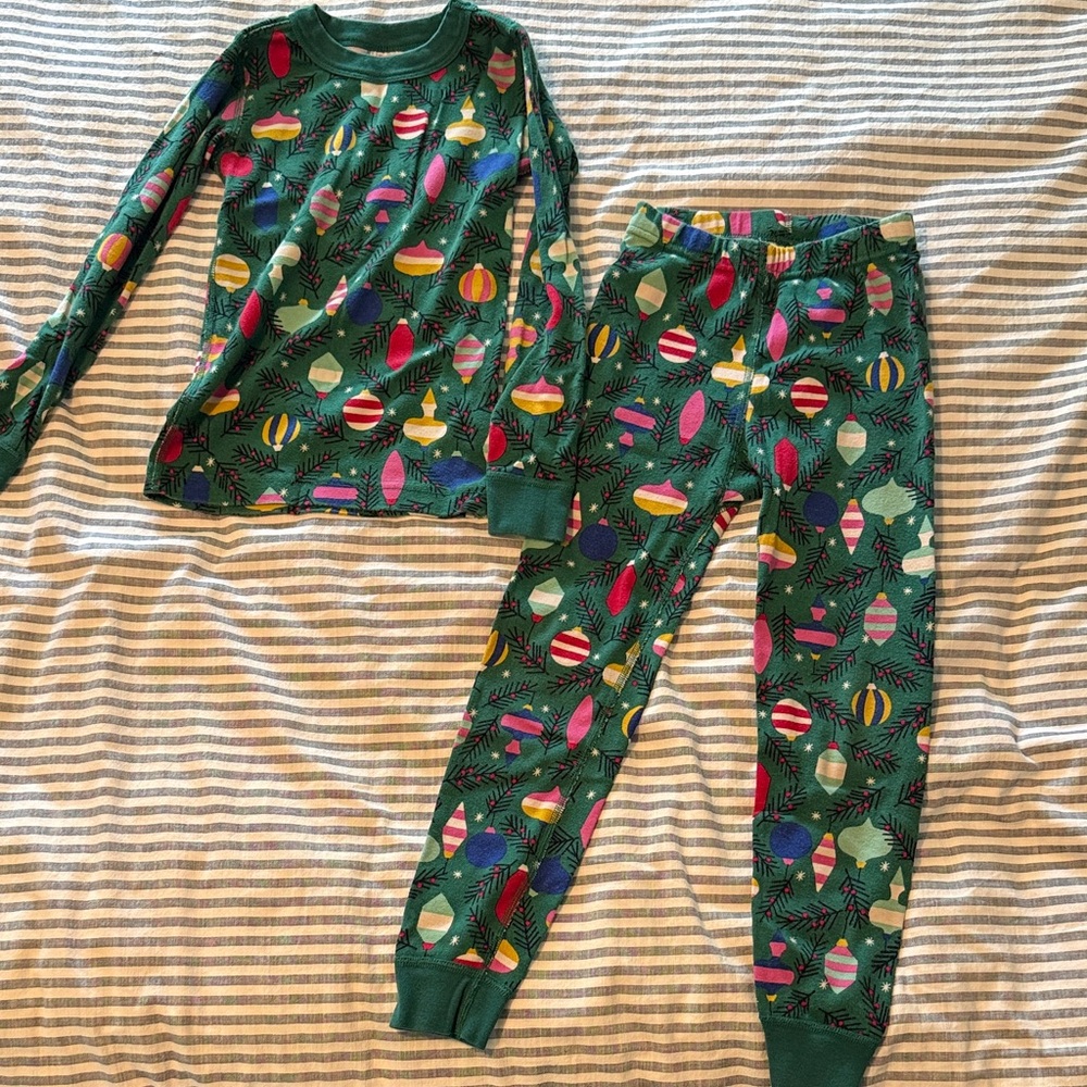 Hanna Andersson kids holiday print long John pajama set